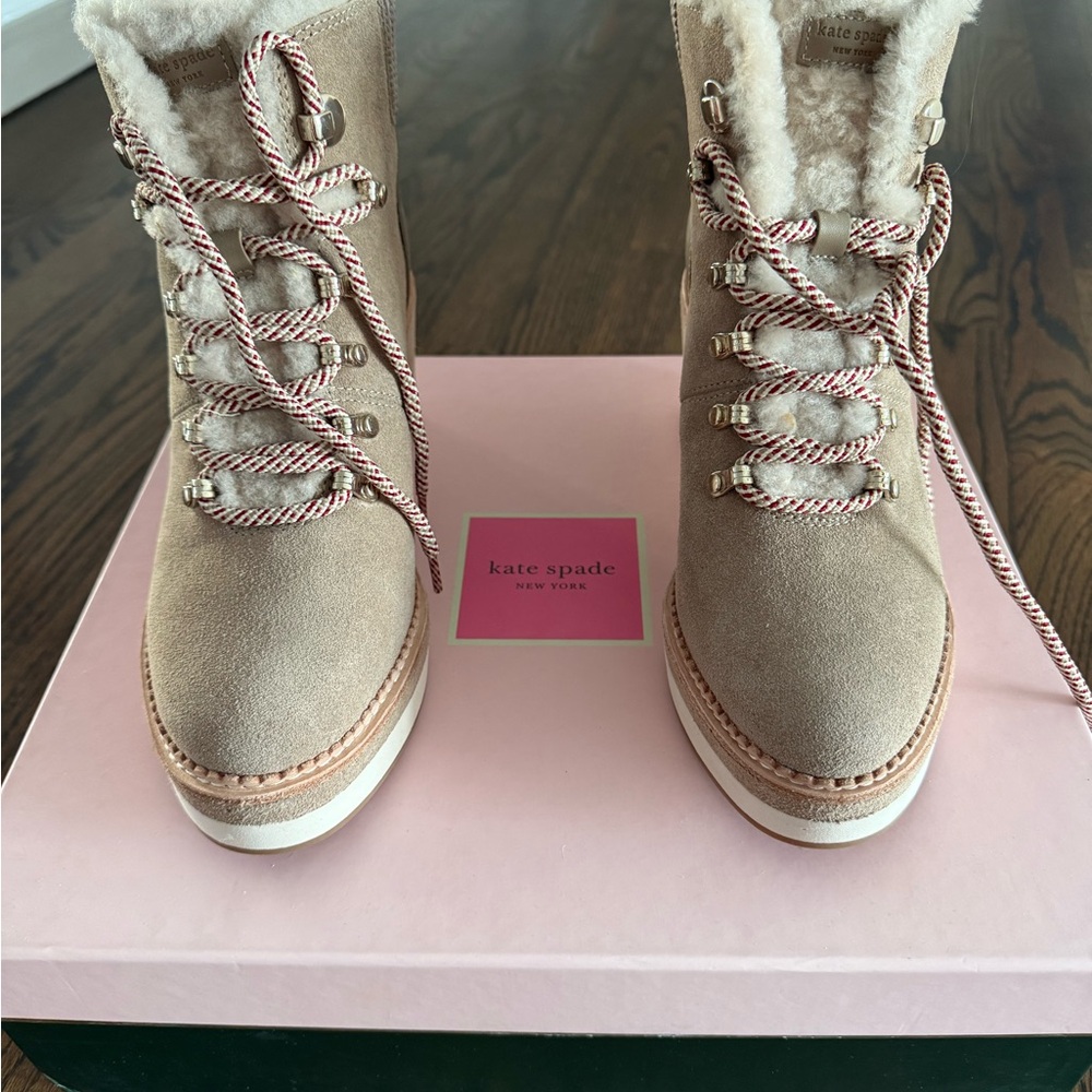 Kate Spade Willow Beige Winter Boots NWT
